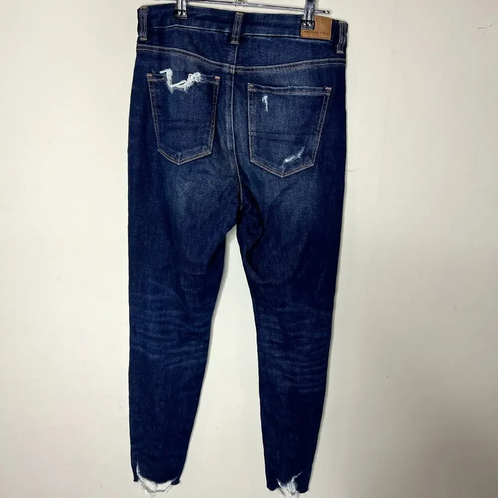 American Eagle Jeans Size 2‎ Short Curvy Hi Rise Jegging Distressed